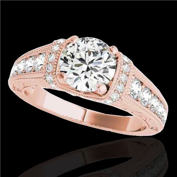 1.5 ctw Certified Diamond Solitaire Antique Ring 10k Rose Gold - REF-211Y4X