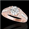 Image 1 : 1.5 ctw Certified Diamond Solitaire Antique Ring 10k Rose Gold - REF-211Y4X