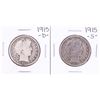 Image 1 : Lot of 1915-D & 1915-S Barber Half Dollar Coins
