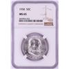 Image 1 : 1958 Franklin Half Dollar Coin NGC MS65