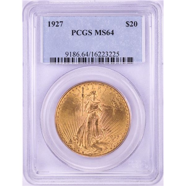 1927 $20 St. Gaudens Double Eagle Gold Coin PCGS MS64