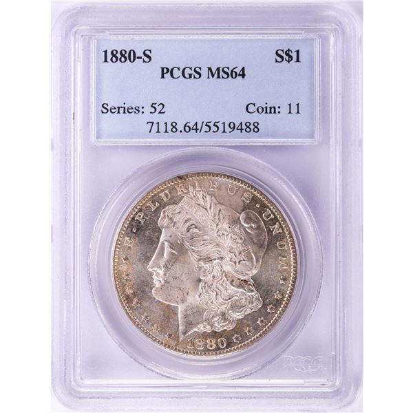 1880-S $1 Morgan Silver Dollar Coin PCGS MS64