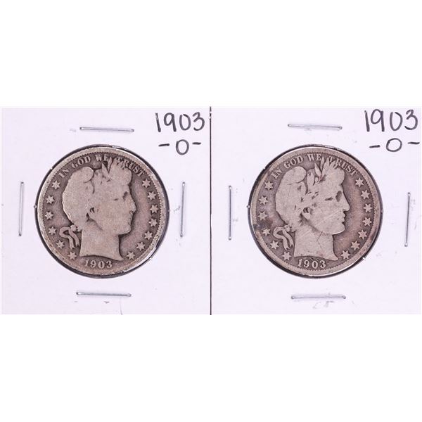 Lot of (2) 1903-O Barber Half Dollar Coins