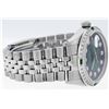 Image 3 : Rolex Mens Stainless Steel Diamond & Emerald Oyster Perpetual Datejust Wristwatch