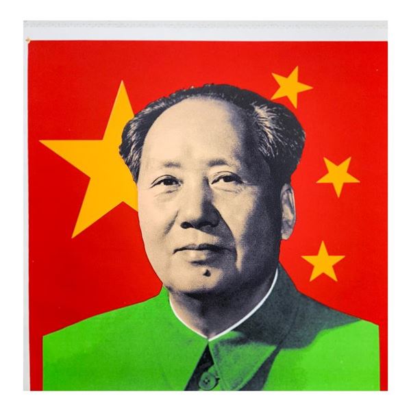 Steve Kaufman (1960-2010) "Chairman Mao" Original Mixed Media on Canvas