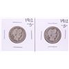 Image 1 : Lot of (2) 1912-S Barber Quarter Coins