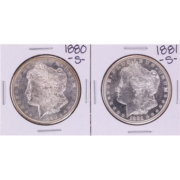 Lot of 1880-S & 1881-S $1 Morgan Silver Dollar Coins