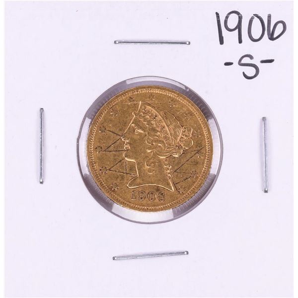 1906-S $5 Liberty Head Half Eagle Gold Coin Graffiti