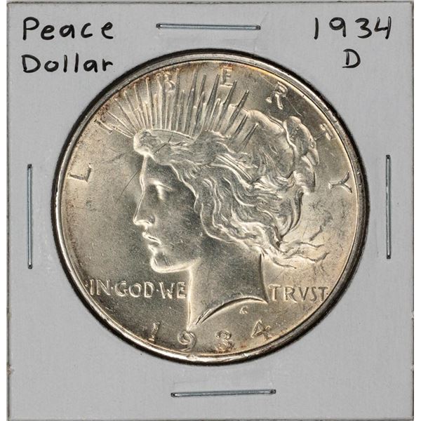 1934-D $1 Peace Silver Dollar Coin