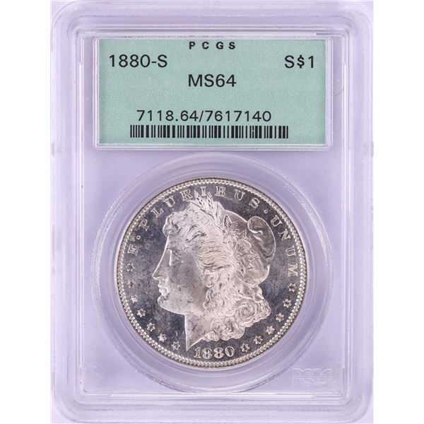 1880-S $1 Morgan Silver Dollar Coin PCGS MS64 OGH