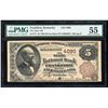 Image 1 : 1882BB $5 Frankfort, KY CH# 4090 National Note PMG About Uncirculated 55