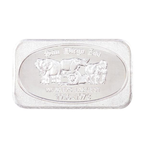 1973 U.S. Silver Corporation San Diego Zoo 1oz .999 Fine Silver Art Bar