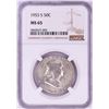 Image 1 : 1953-S Franklin Half Dollar Coin NGC MS65