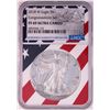 Image 1 : 2018-W $1 Proof American Silver Eagle Coin NGC PF69 Ultra Cameo Congratulations Flag