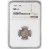 Image 1 : 1892 Barber Dime Coin NGC MS61