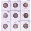 Image 1 : Lot of (9) Miscellaneous Date Barber Quarter Coins