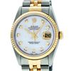 Image 1 : Rolex Men's Two Tone Steel & Gold Mother Of Pearl Diamond 36MM Datejust Watch