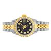 Image 8 : Rolex Ladies Two Tone Black Diamond Datejust Wristwatch Oyster Perpetual