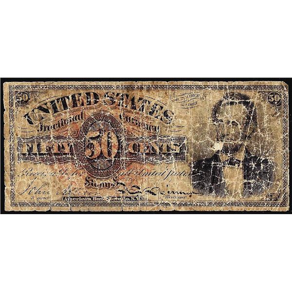 March 3, 1863 4th Issue Fifty Cents Lincoln Fractional Currency Note