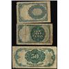 Image 2 : Lot of (3) 5th Issue 10/25/50 Cents Fractional Currency Notes