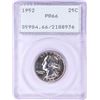 Image 1 : 1952 Proof Washington Quarter Coin PCGS PR66 Green Rattler Holder