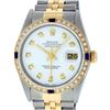 Image 1 : Rolex Mens Two Tone White Diamond & Sapphire Datejust Wristwatch