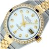 Image 2 : Rolex Mens Two Tone White Diamond & Sapphire Datejust Wristwatch
