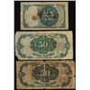 Image 2 : Lot of (3) Miscellaneous Fifth Issue Fractional Currency Notes