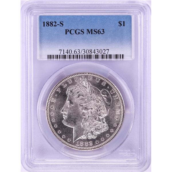 1882-S $1 Morgan Silver Dollar Coin PCGS MS63