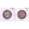 Image 1 : Lot of (2) 1915-D Barber Half Dollar Coins