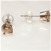 Image 2 : 14K CHAMPAGNE DIAMOND (1.02CT) EARRINGS