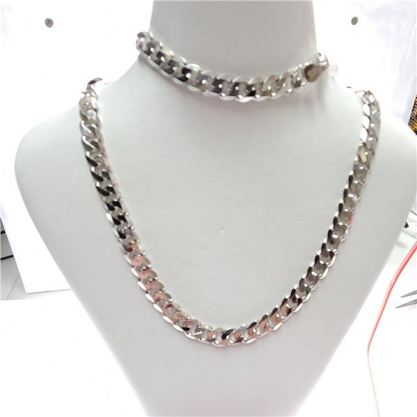 SILVER 30GM CUBAN NECKLACE 18"