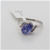 Image 1 : 10K TANZANITE(1.2CT) DIAMOND(0.04CT) RING SIZE 6
