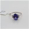 Image 1 : PLATINUM TANZANITE (1.8CT) DIAMOND(0.04CT) RING SIZE 6.25