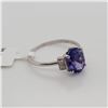 Image 2 : PLATINUM TANZANITE (1.8CT) DIAMOND(0.04CT) RING SIZE 6.25