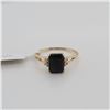 Image 1 : 10K ENHANCED BLUE SAPPHIRE(1.3CT) DIAMOND(0.04CT) RING SIZE 6.25