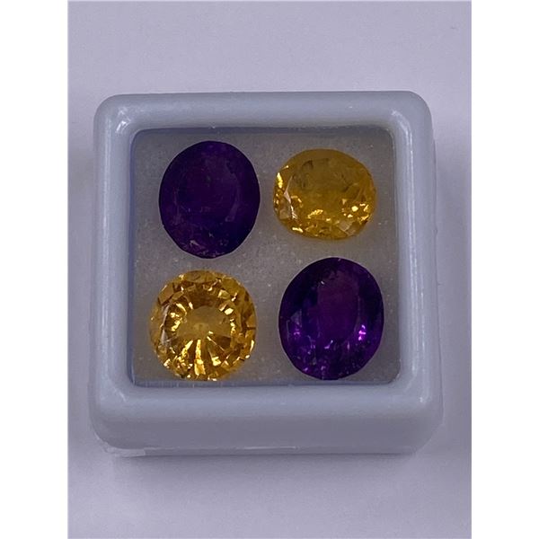 AMETHYST AND GOLDEN CITRINE 16.75CT, 11 X 9 X 5MM, OVAL CUT, VVS EYE CLEAN CLARITY, BRAZIL,