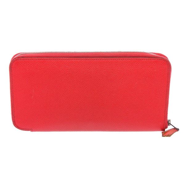 Hermes Orange Epsom Leather Silk'In Classic Wallet