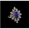 Image 1 : 14KT White Gold 2.45 ctw Tanzanite and Diamond Ring