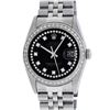 Image 1 : Rolex Mens Stainless Steel Black String Diamond 36MM Oyster Perpetual Datejust