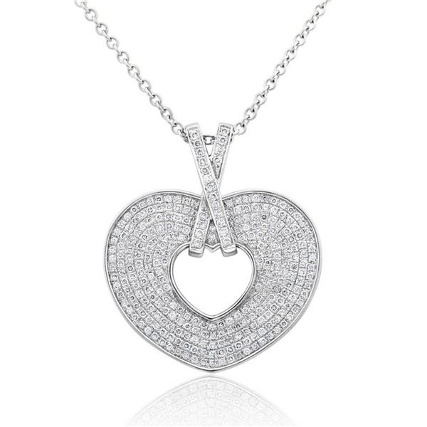 18k White Gold 1.02CTW Diamond Pendant, (I1 /H-I)