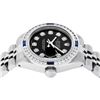 Image 9 : Rolex Ladies Stainless Steel Black Diamond 1 ctw Channel Sapphire Datejust Wrist