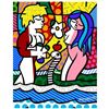 Image 1 : Romero Britto "New Adam & Eve" Hand Signed Giclee on Canvas; Authenticated