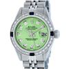 Rolex Ladies Stainless Steel 26 Green Diamond & Sapphire Datejust Wristwatch