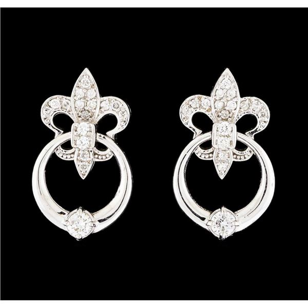 0.34 ctw Diamond Earrings - 14KT White Gold