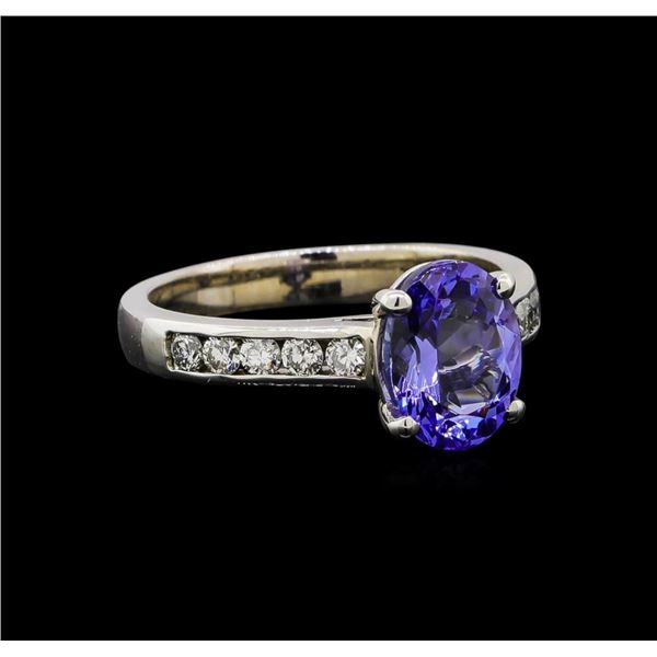 14KT White Gold 2.07 ctw Tanzanite and Diamond Ring