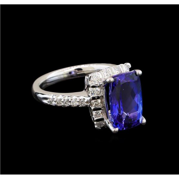 14KT White Gold 3.17 ctw Tanzanite and Diamond Ring