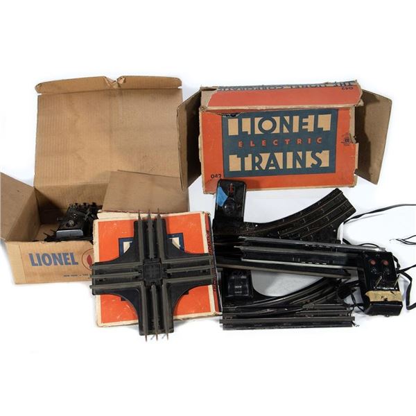 Lionel O-42 Pair Switches, O-22 Pair Switches, O-22 Left Switch, O-20 Crossing, (4) Remote Control T