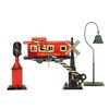 Image 1 : O Scale-Unique Lines Caboose, El Camino Real Bell, Marx Crossing Gate, Marx 2 light Block Signal