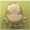 Image 1 : 14K GF Carved Shell Cameo Brooch/Pendant #1792685